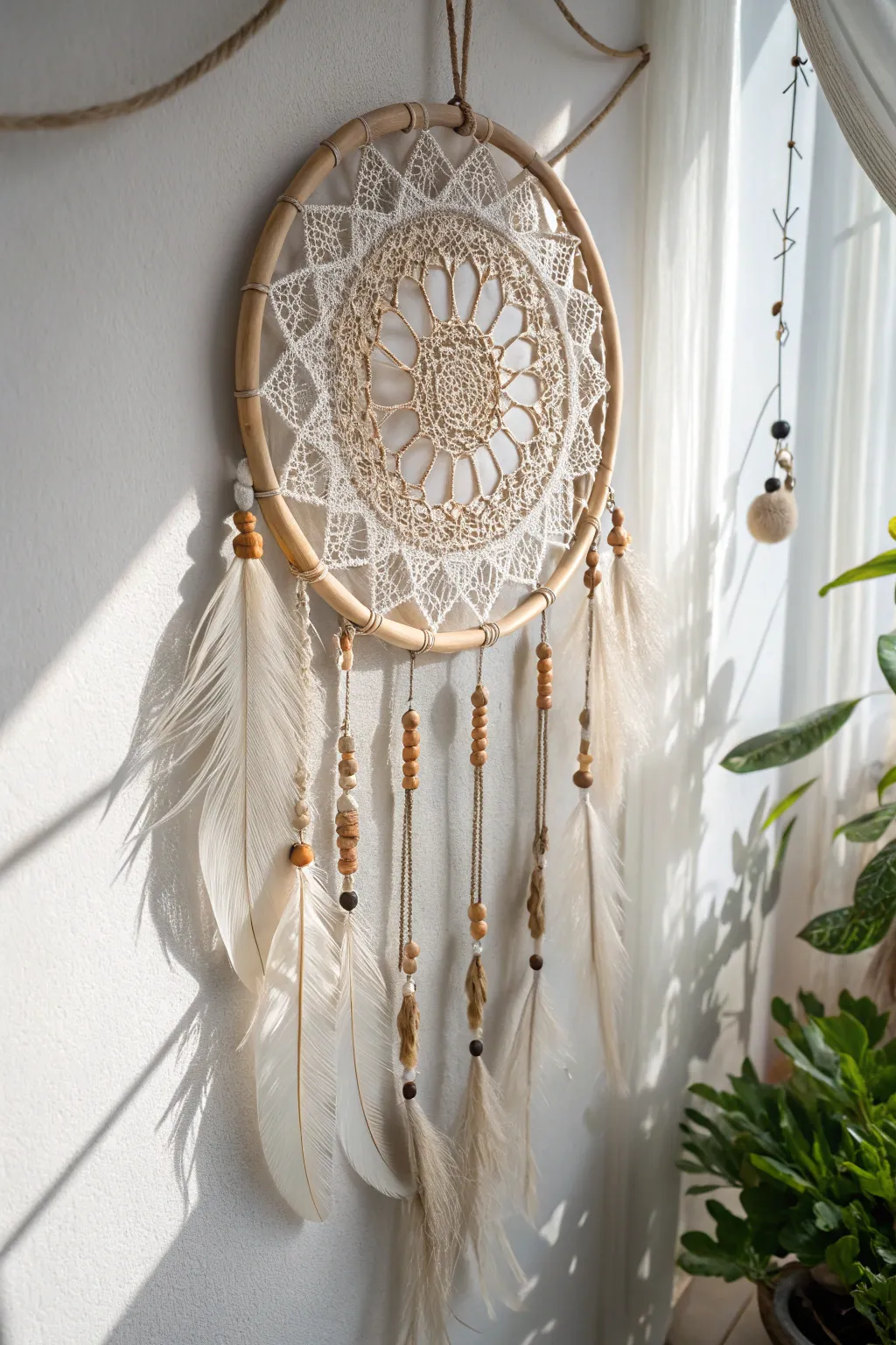 Embrace elegance with a French Lace Dreamcatcher, where minimalism meets boho charm.