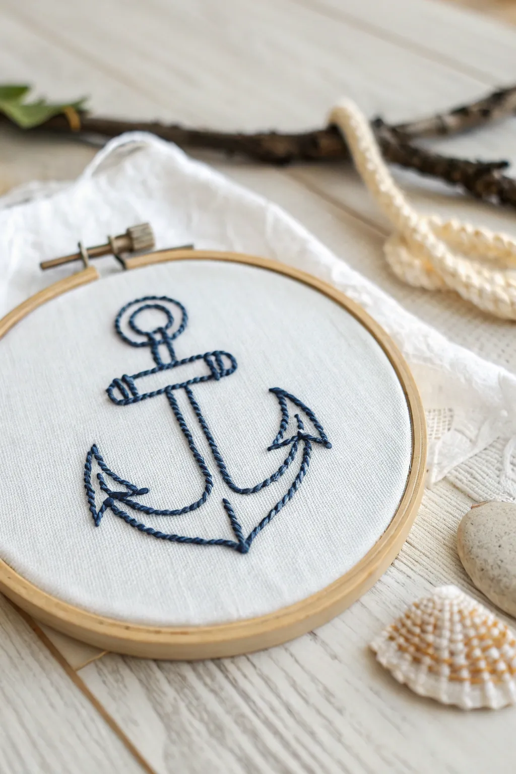 Set sail with timeless nautical embroidery designs that bring a touch of the sea to your home decor.