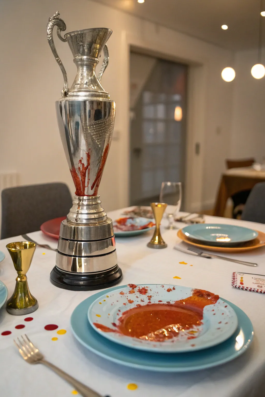 A spill master trophy for the charmingly clumsy.