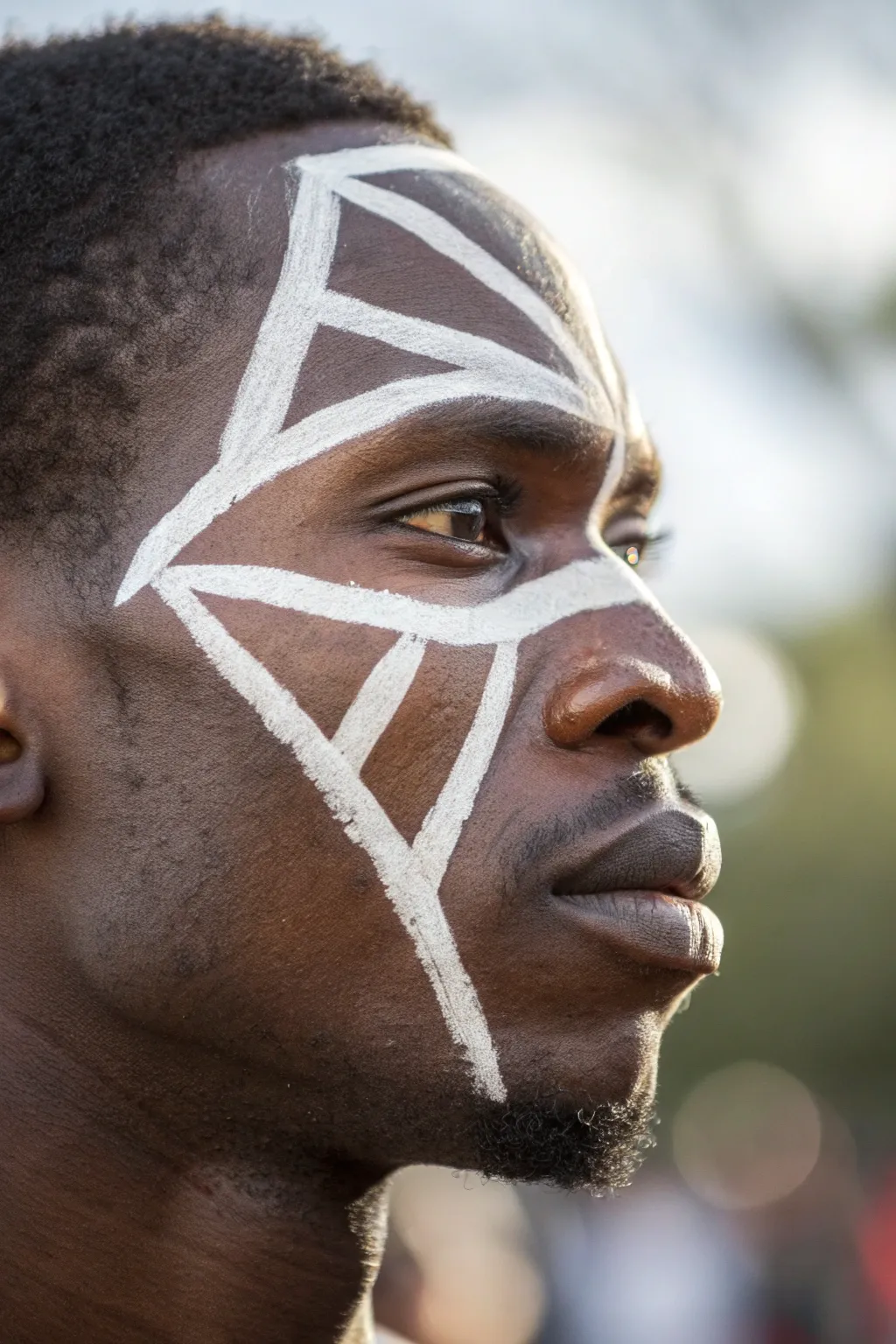 Embrace simplicity with striking monochrome face paint for game day.