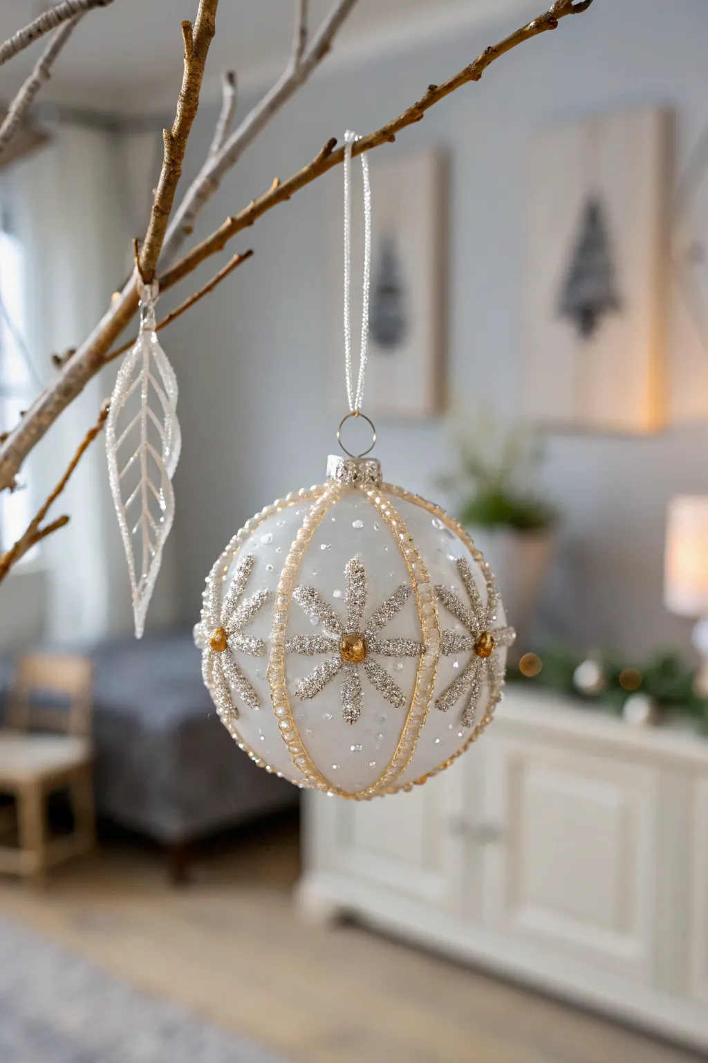 Elevate your holiday decor with the timeless elegance of handcrafted beaded ornaments.