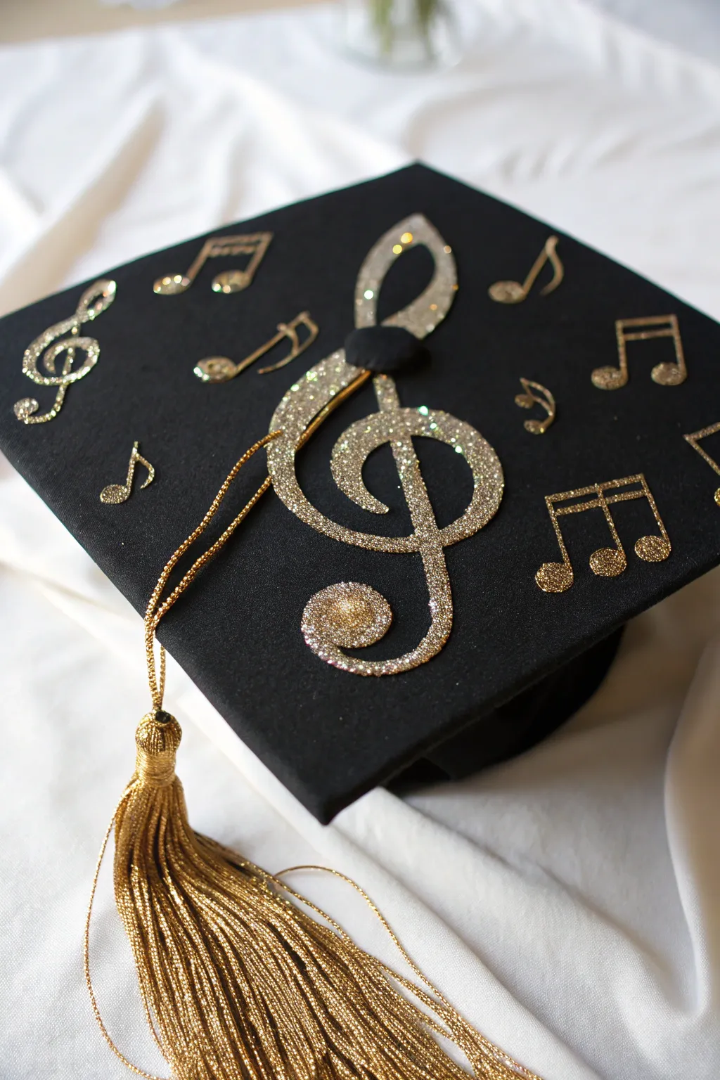 Striking a chord with elegance: A glittering tribute to music on your special day.