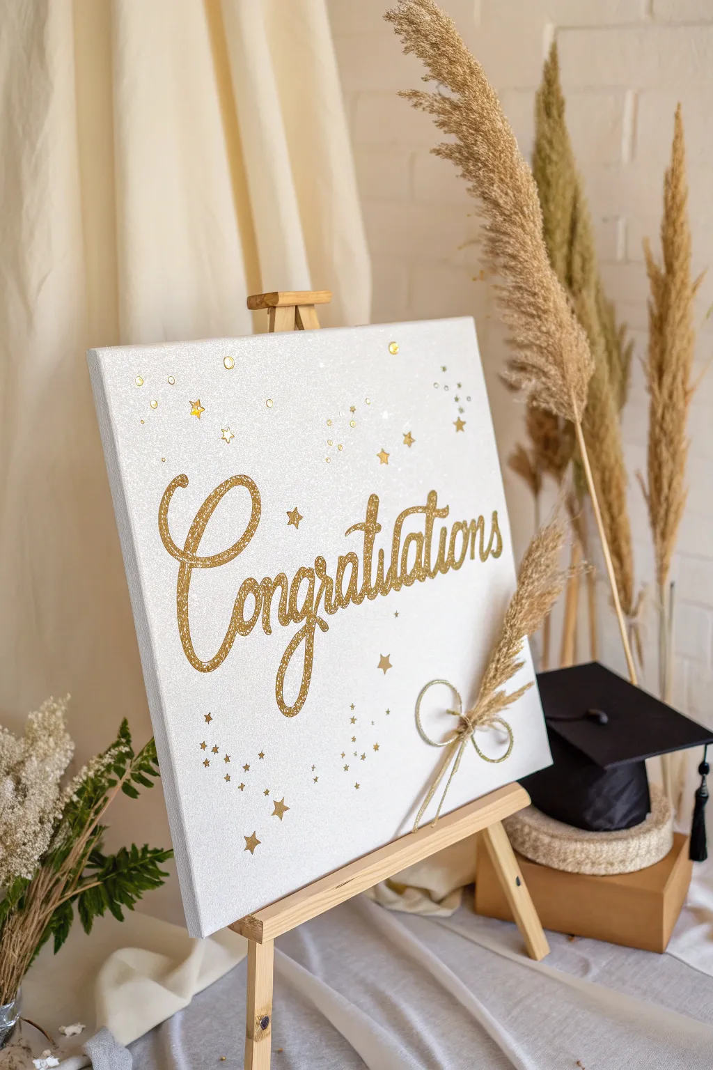 Add a touch of sparkle to your graduation board for a celebration that shines with elegance and joy.