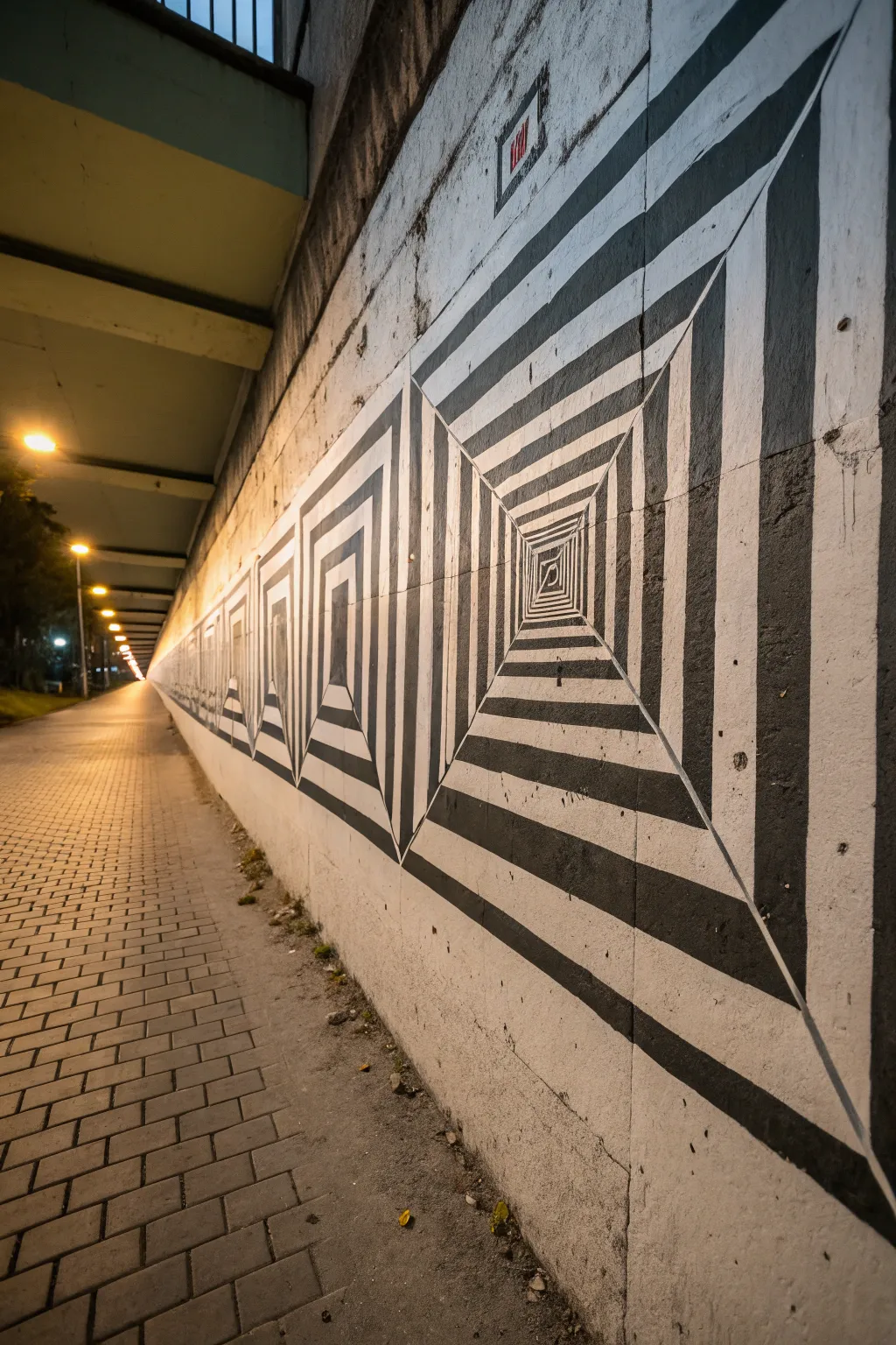 Transform your space with the magic of optical illusions in stencil art.