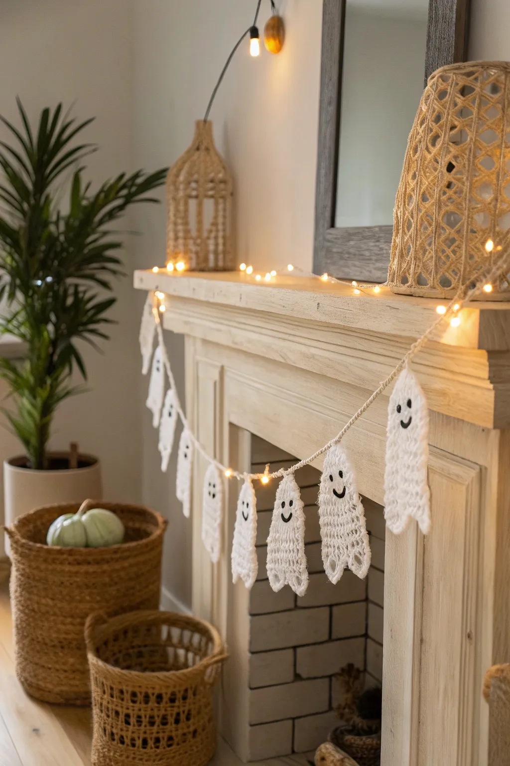 Illuminate your Halloween with a charming touch of handcrafted elegance: a glowing ghost garland that brings minimalist magic to your décor.