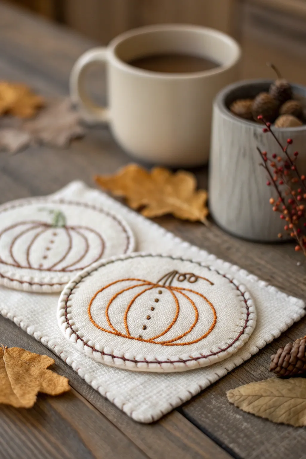 Elevate your autumn gatherings with cozy, handcrafted Halloween coasters.