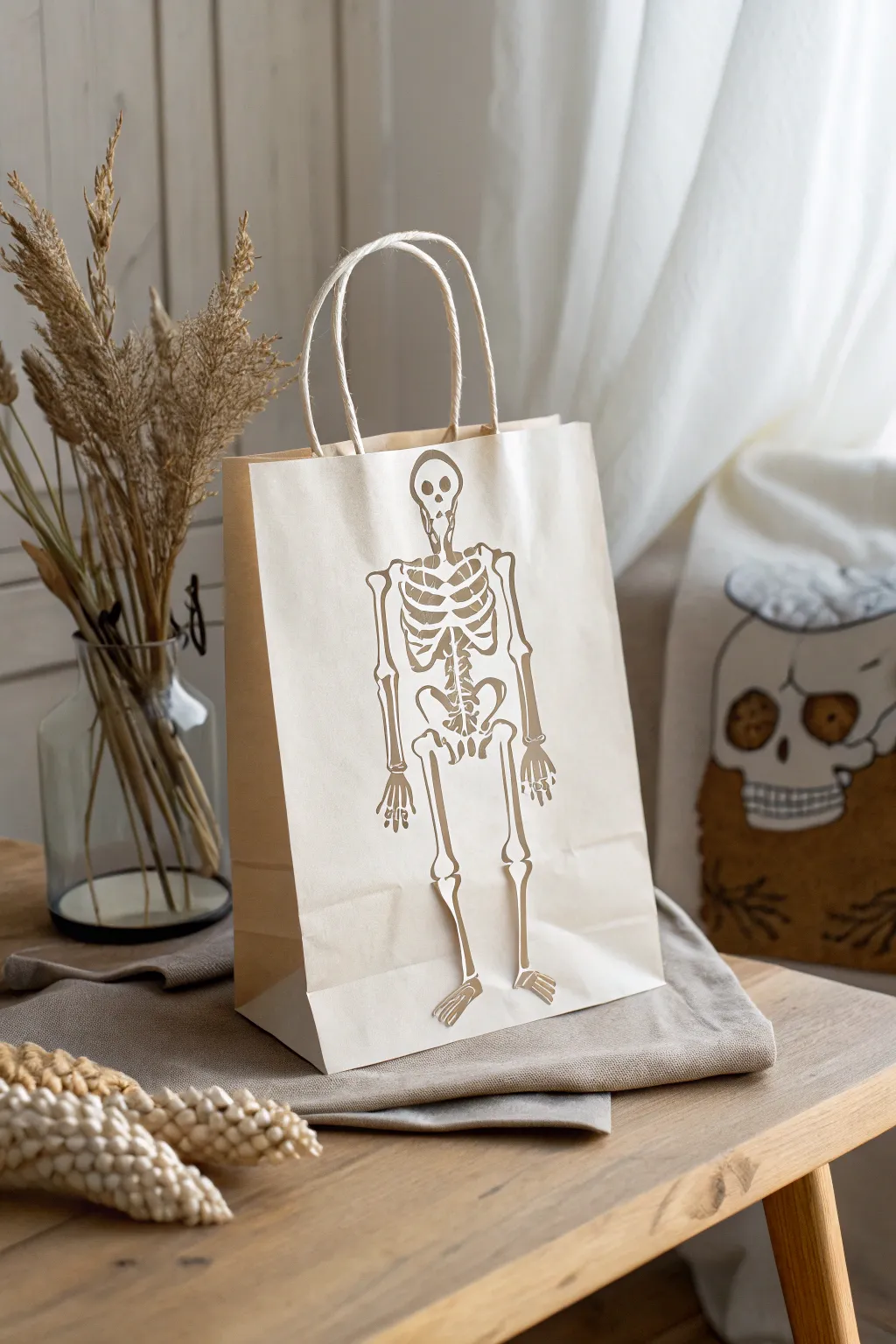 Dance of the Paper Bag Skeleton: A minimalist craft with a touch of Boho charm.