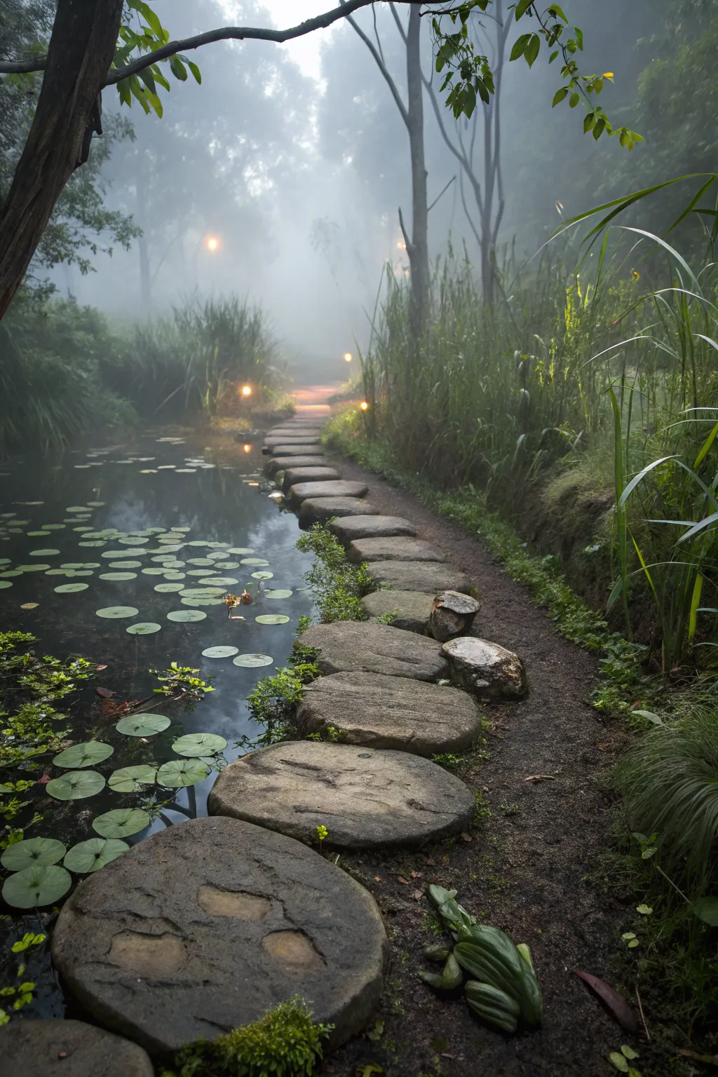 Engage guests with an interactive swamp path.