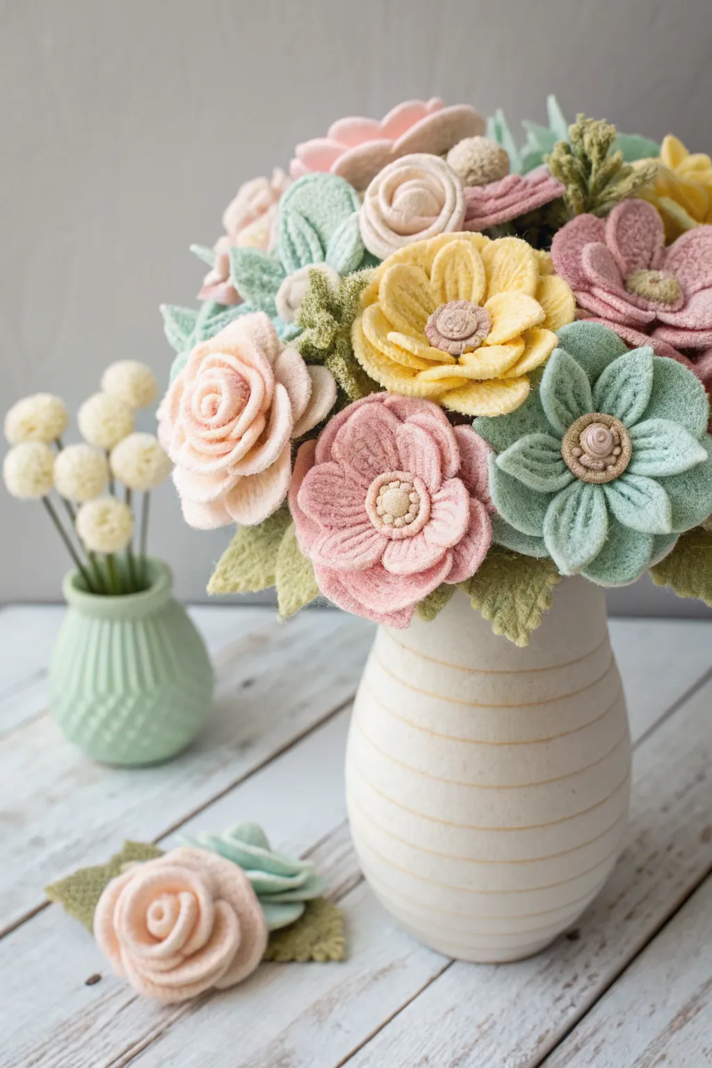 Everlasting beauty in a bouquet – embrace the charm of handmade felt flowers.