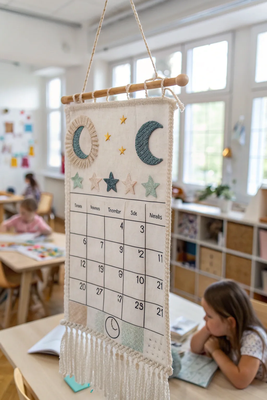Enchanting Starry Night Calendar: A magical blend of simplicity and celestial beauty for little dreamers.