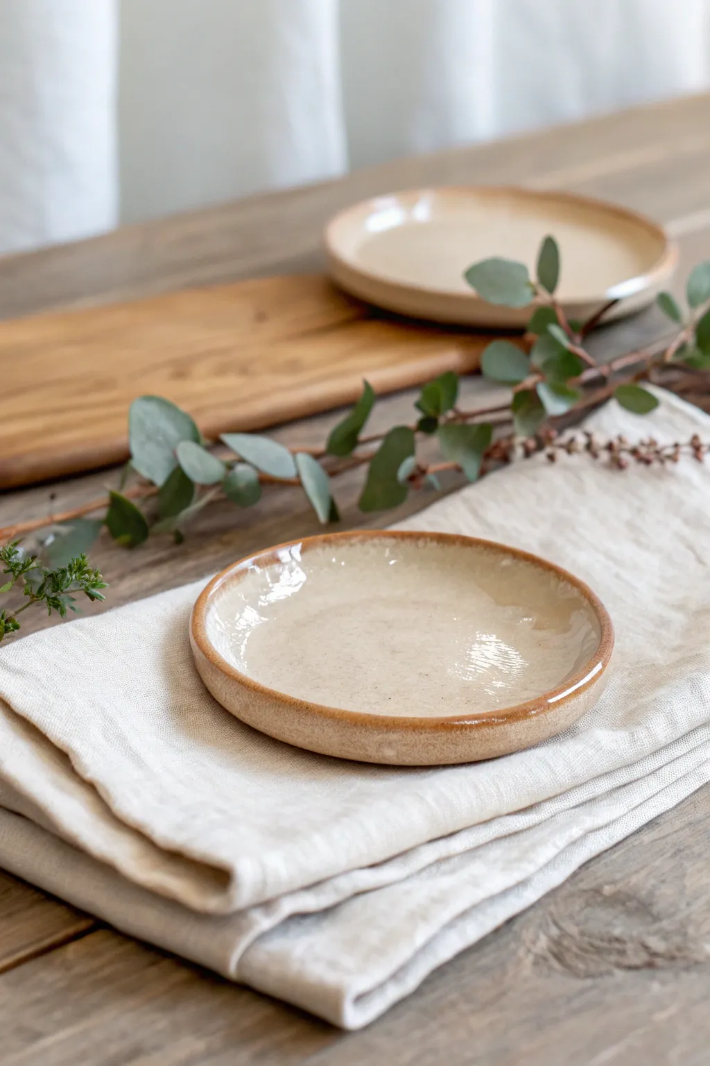 Elevate your space with the natural beauty of a handcrafted glazed clay coaster.