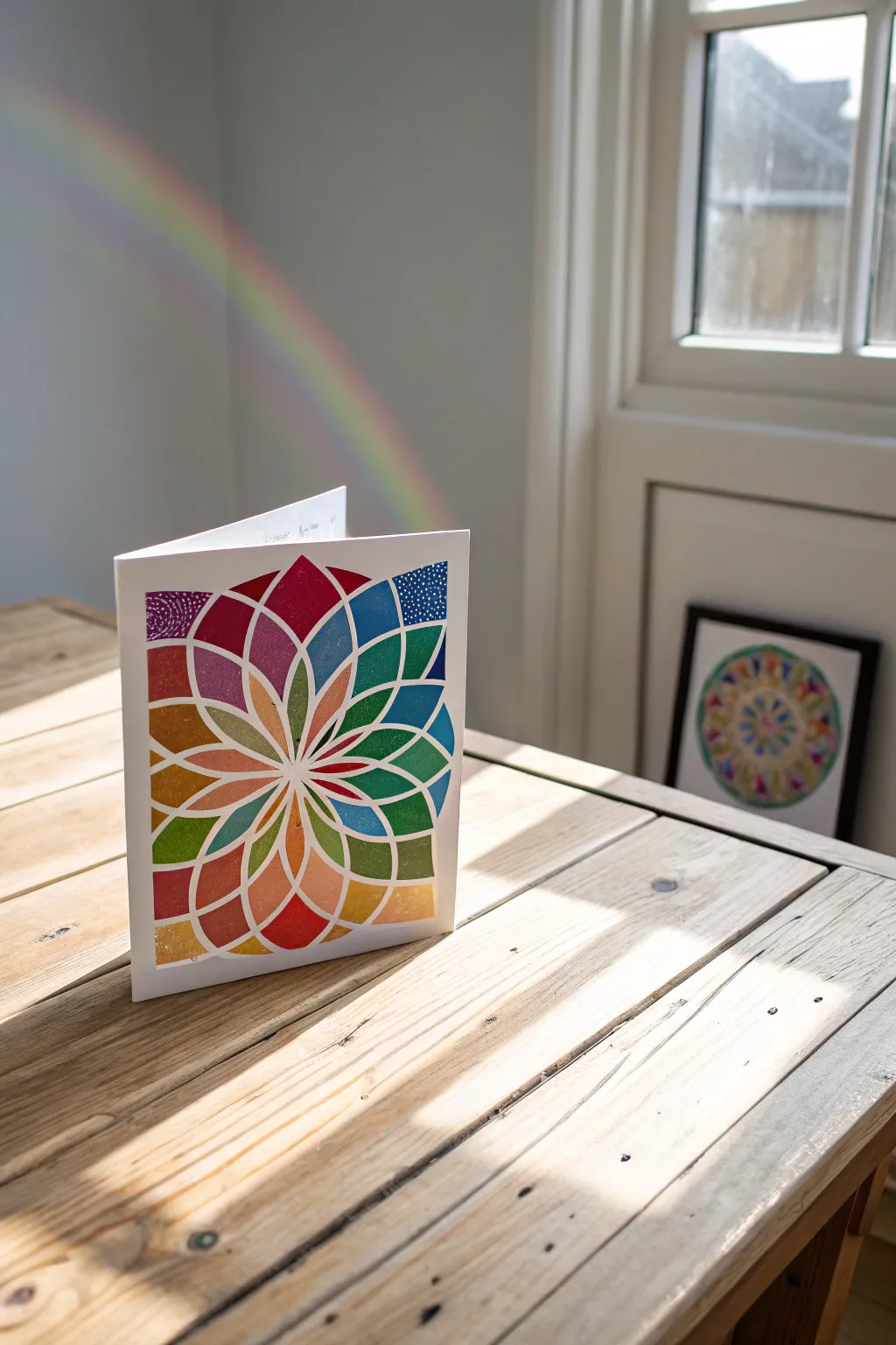 Celebrate with a burst of color! This handmade kaleidoscope card adds a unique touch to any birthday.