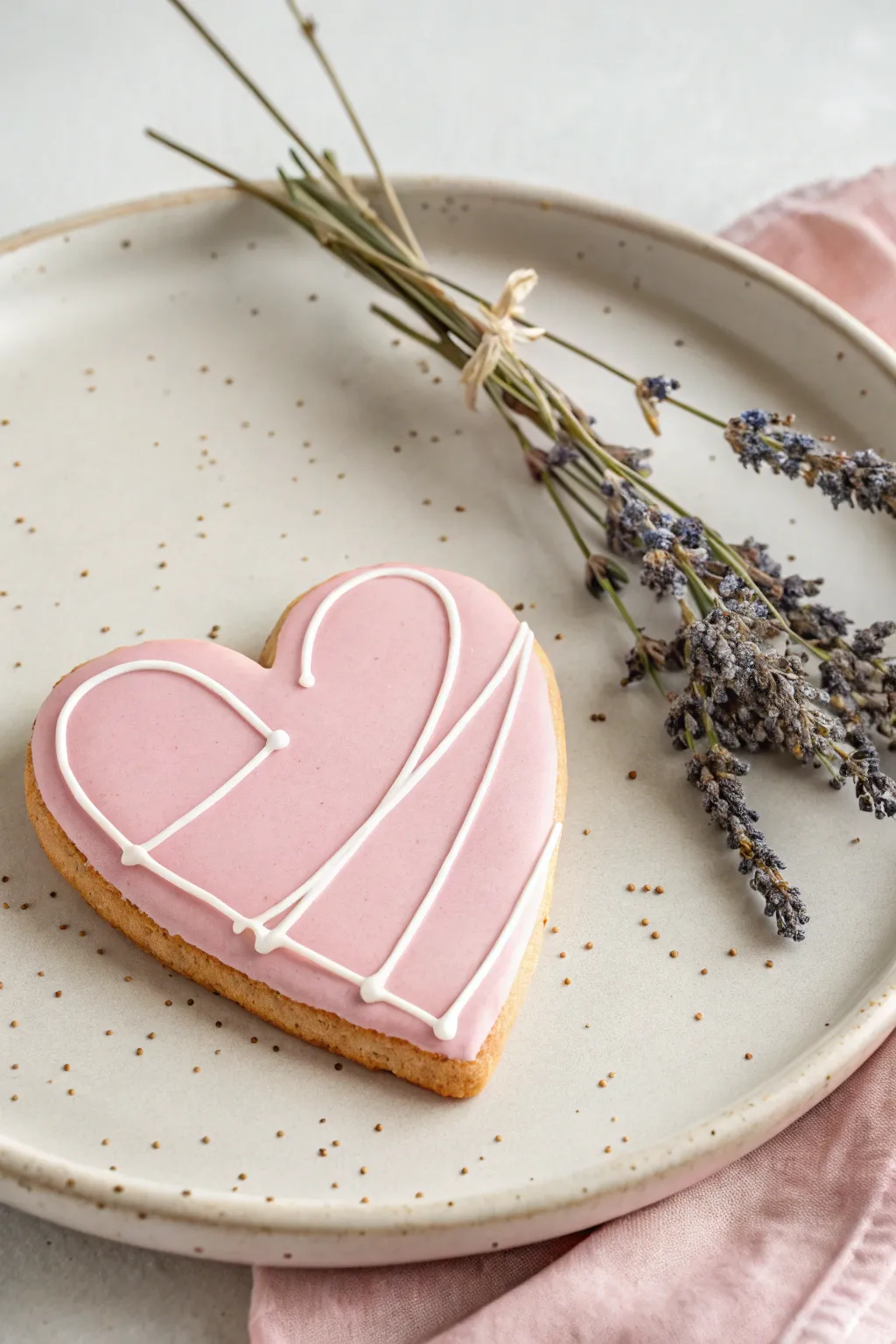 Simple and Sweet: A classic heart cookie with minimalist charm.