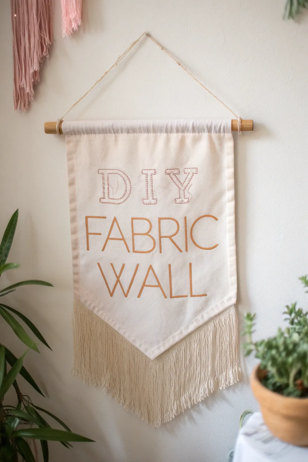 Elevate your space with a touch of handmade beauty: DIY fabric wall banners with inspiring quotes.
