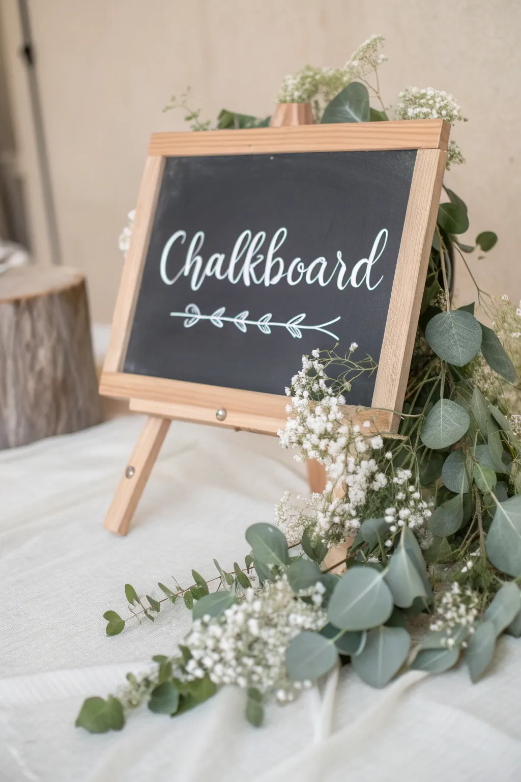 Welcome your guests with charming chalkboard signage that combines boho elegance and minimalist style!
