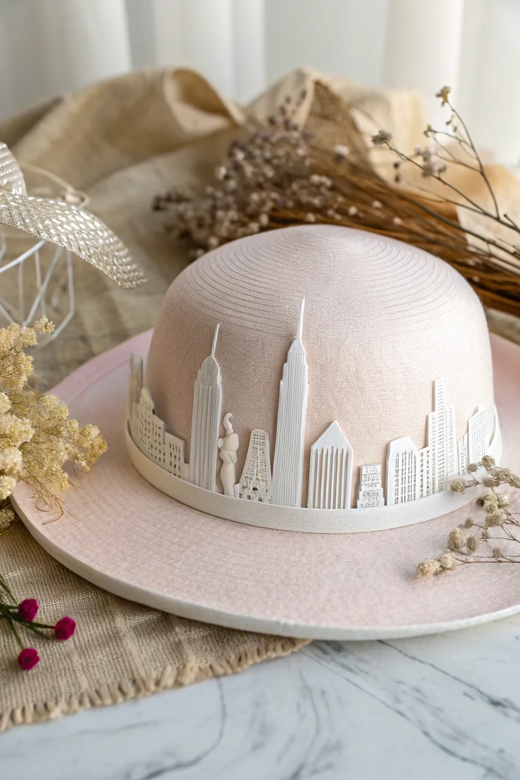 Elevate your Easter style with a chic cityscape bonnet that blends urban elegance with boho charm.