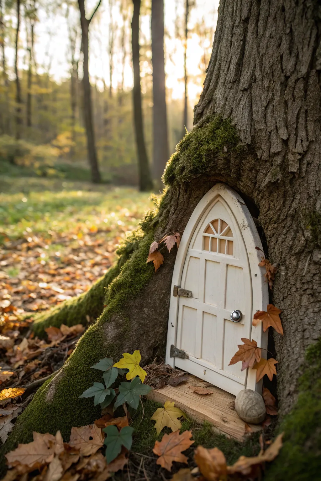 Embrace the magic of the seasons with a handcrafted fairy door that transforms with nature's beauty.