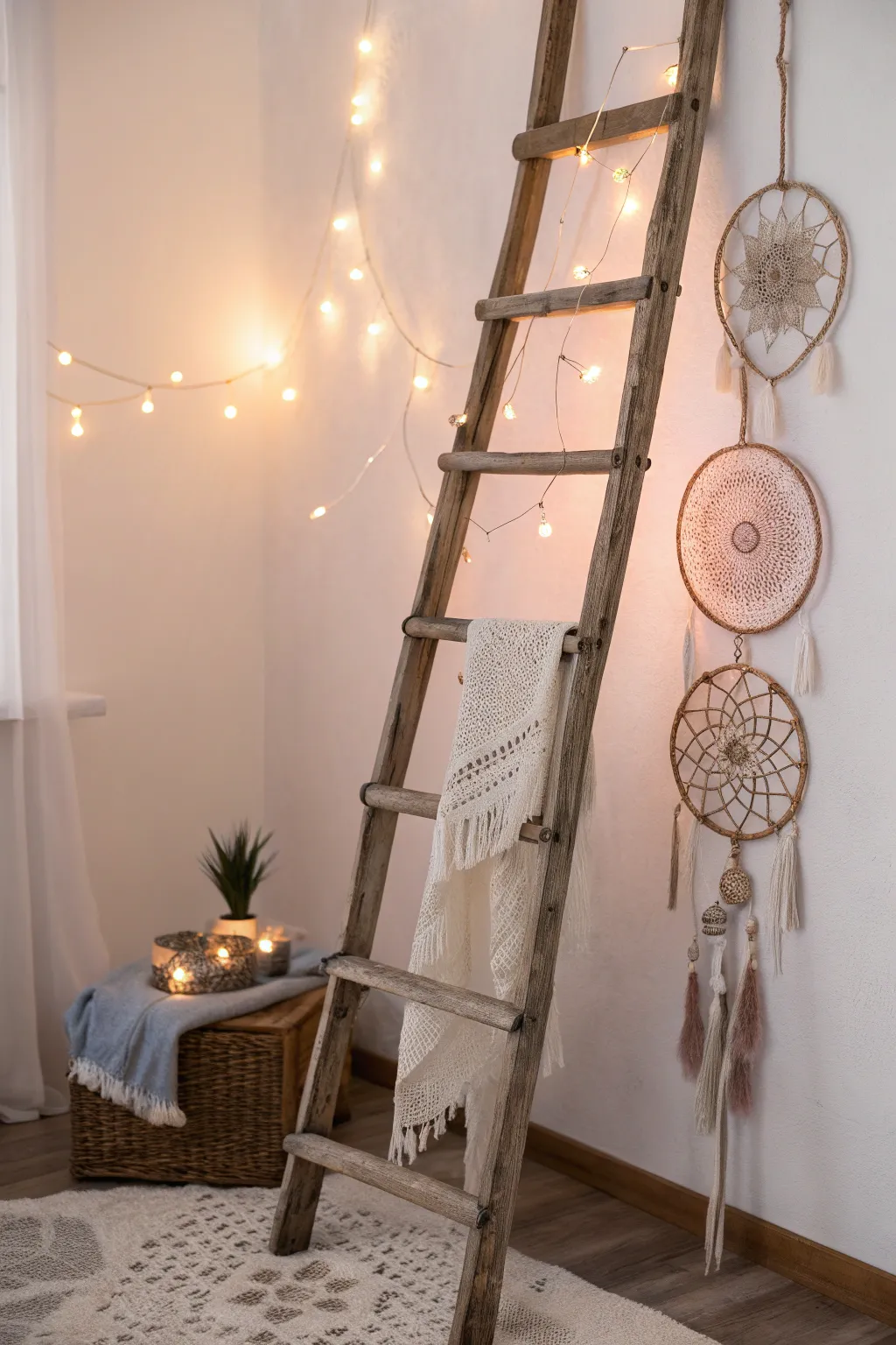Transform your space with a whimsical ladder display that enchants and inspires.