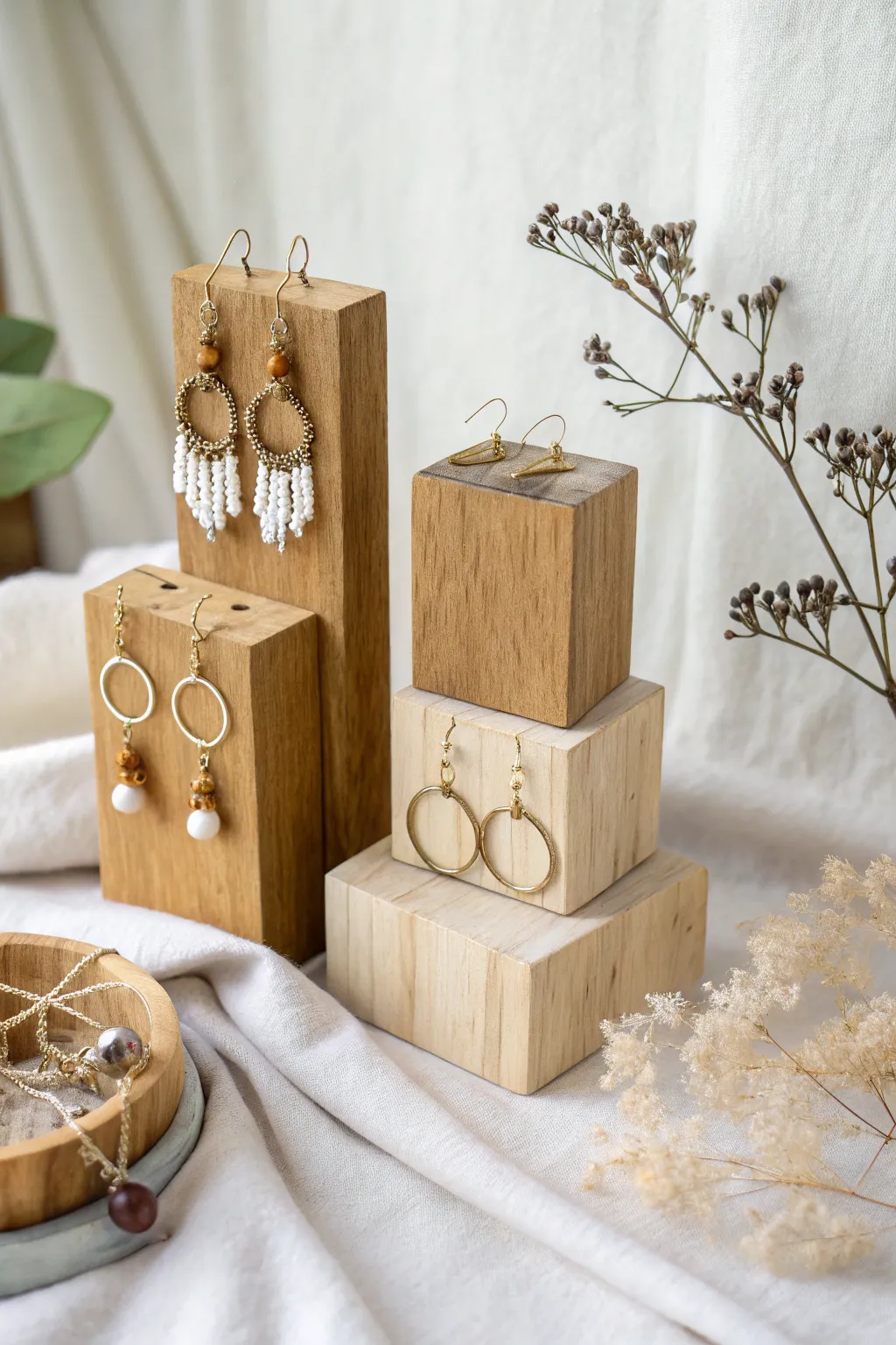 Elevate your earring display with a touch of Scandinavian elegance and boho charm.