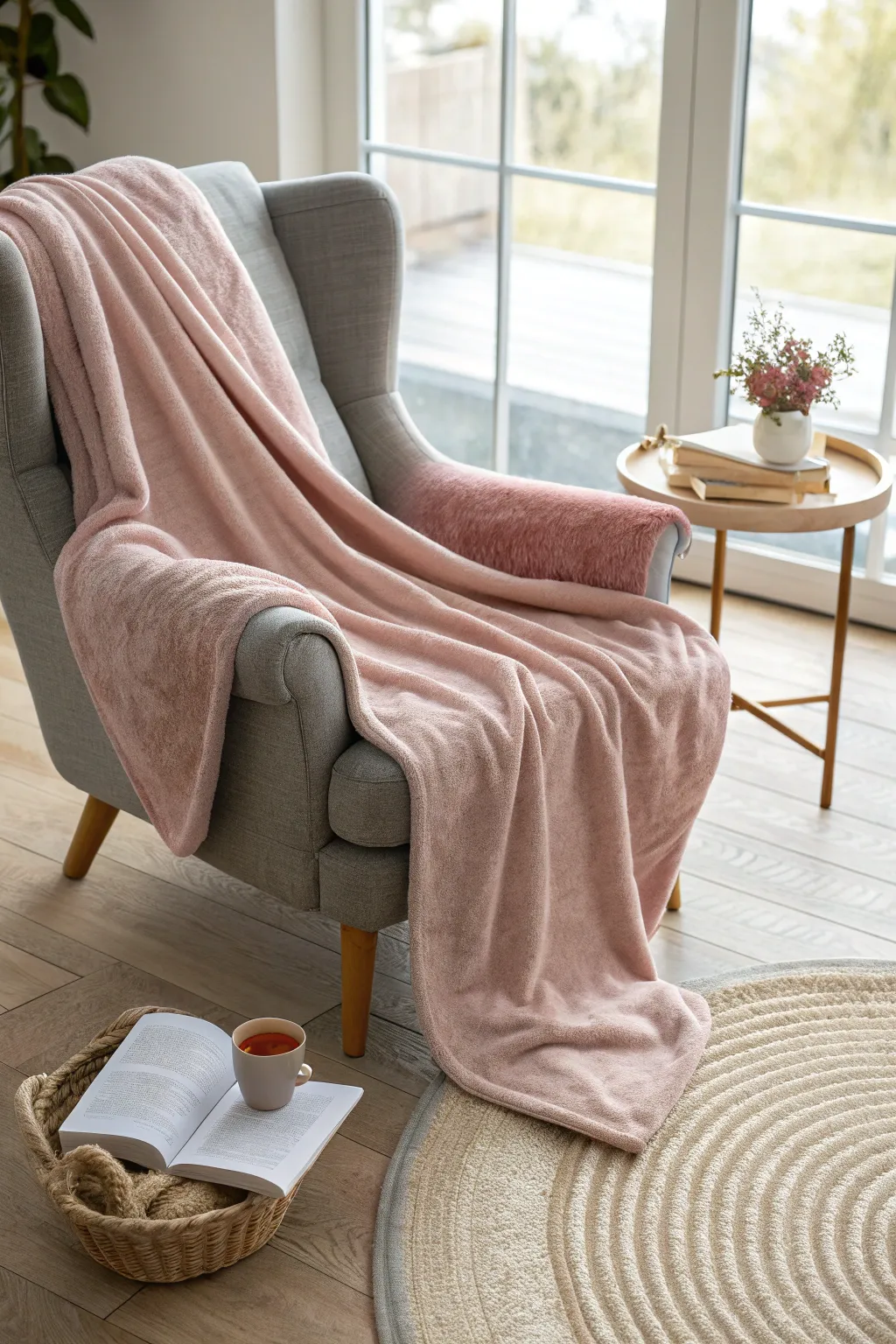 Cozy up in style with this snug fleece blanket—perfect for chilly reading days.