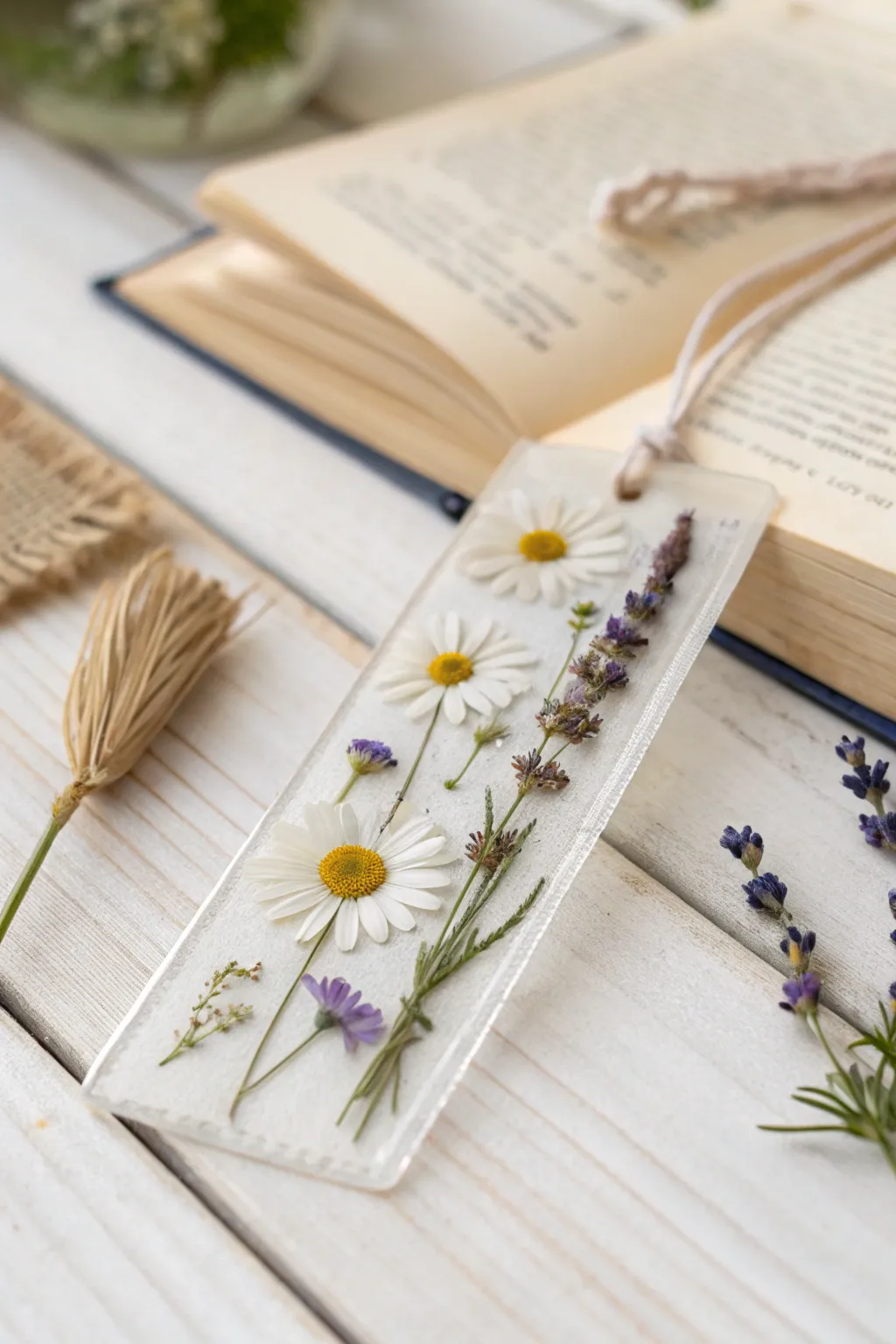 Capture the essence of nature with this beautifully crafted pressed flower bookmark. Perfect for adding a touch of elegance to your reading moments.