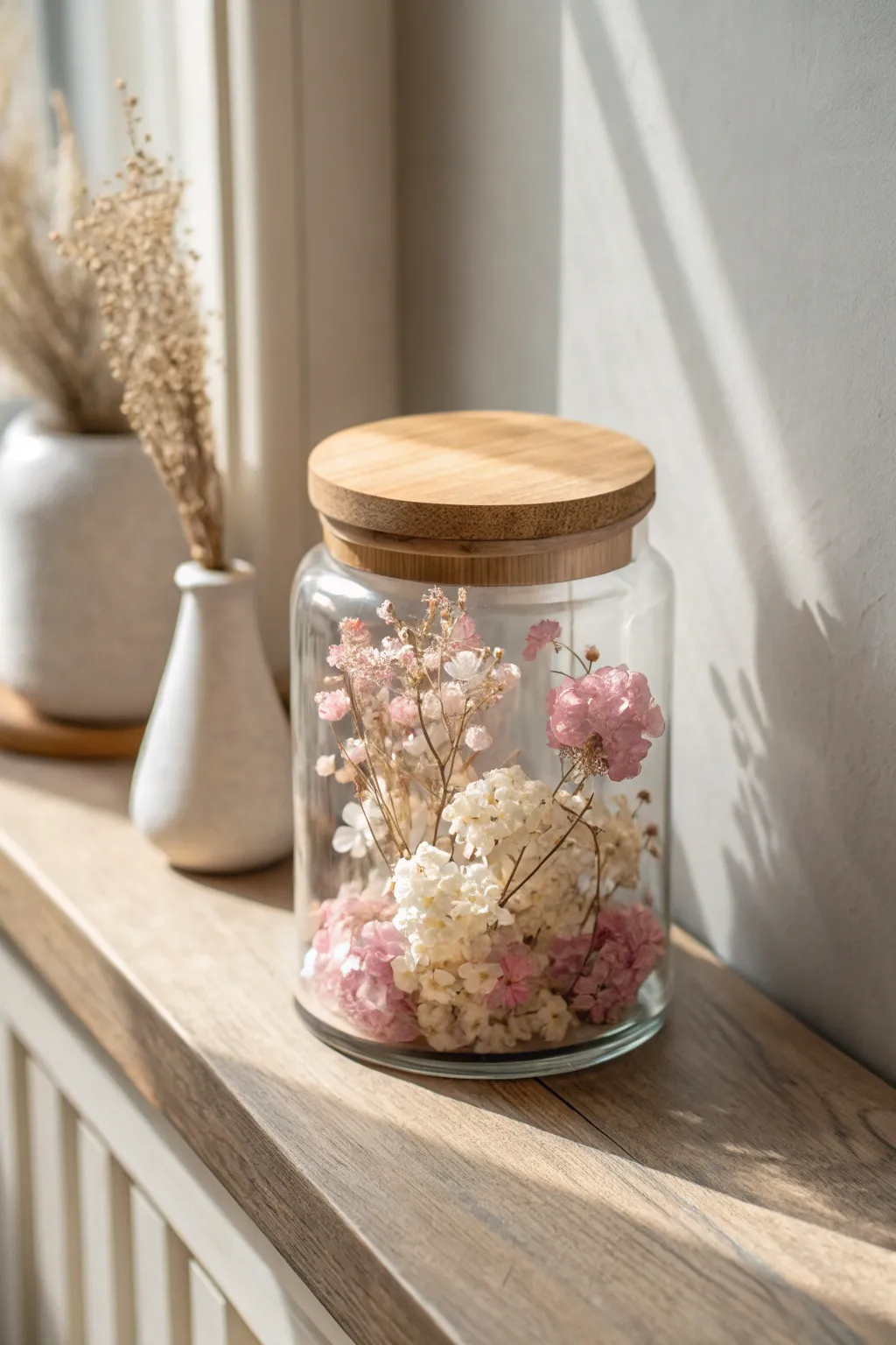 Elegance in simplicity: Preserve the beauty of faux flowers with Scandinavian charm.