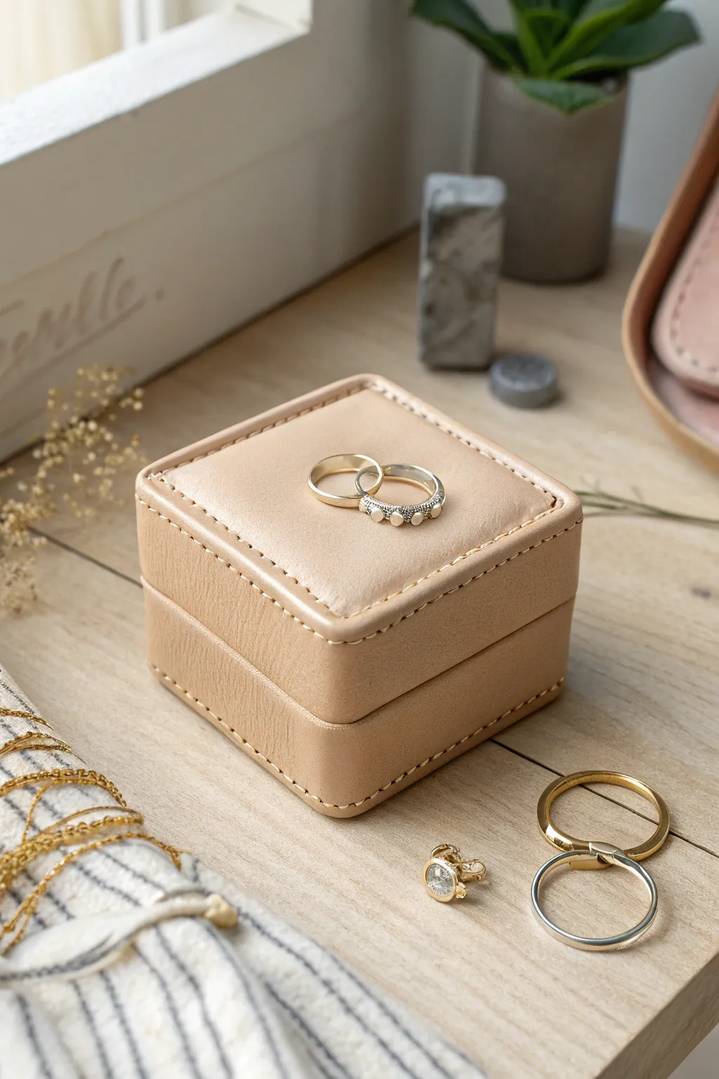 Embrace elegance with a touch of sophistication: Discover the allure of leather-wrapped jewelry boxes.