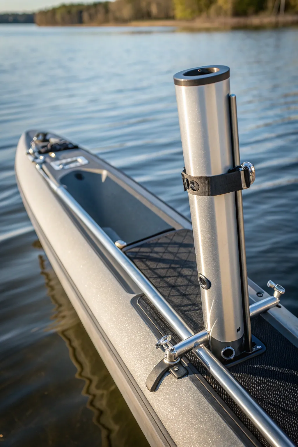 Master the art of minimalism on water with this expertly crafted upright rod holder.