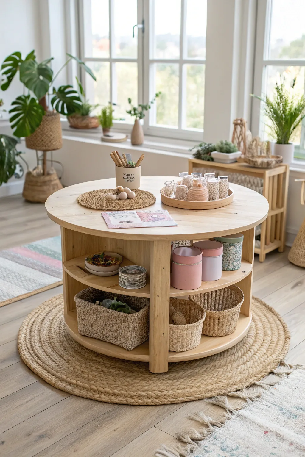 Transform your crafting experience with a stylish rotating craft station – where simplicity meets creativity!