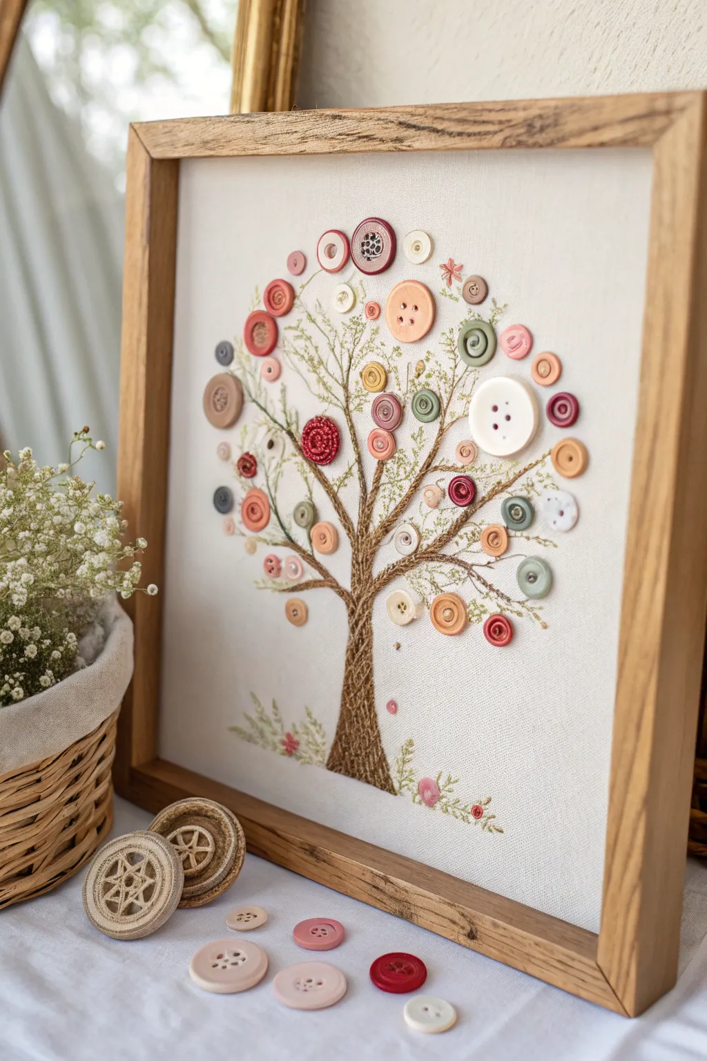Crafting elegance: Transform simple buttons into a stunning piece of art.