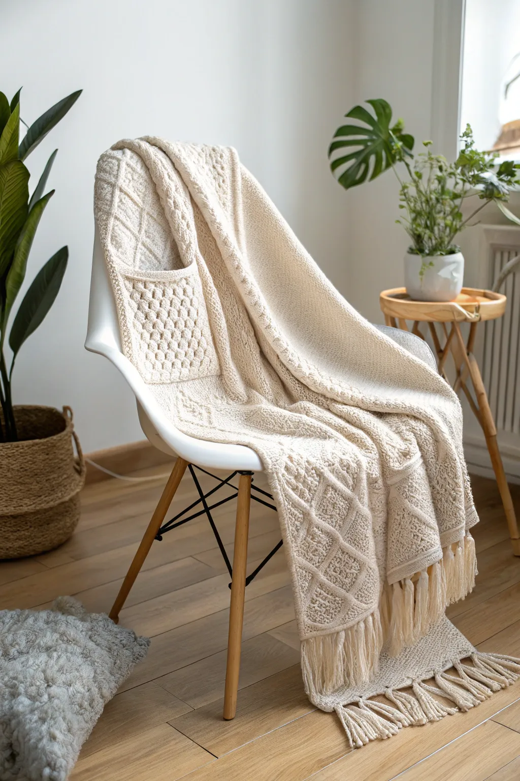 Wrap yourself in comfort and convenience with this chic knit travel blanket, your perfect road trip companion.