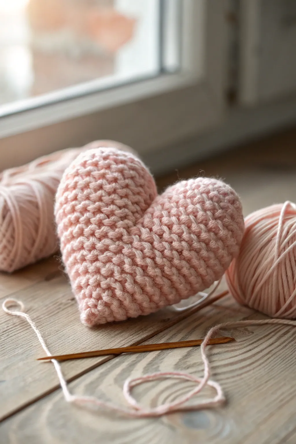 Crafted with love: Discover the charm of knitted hearts.