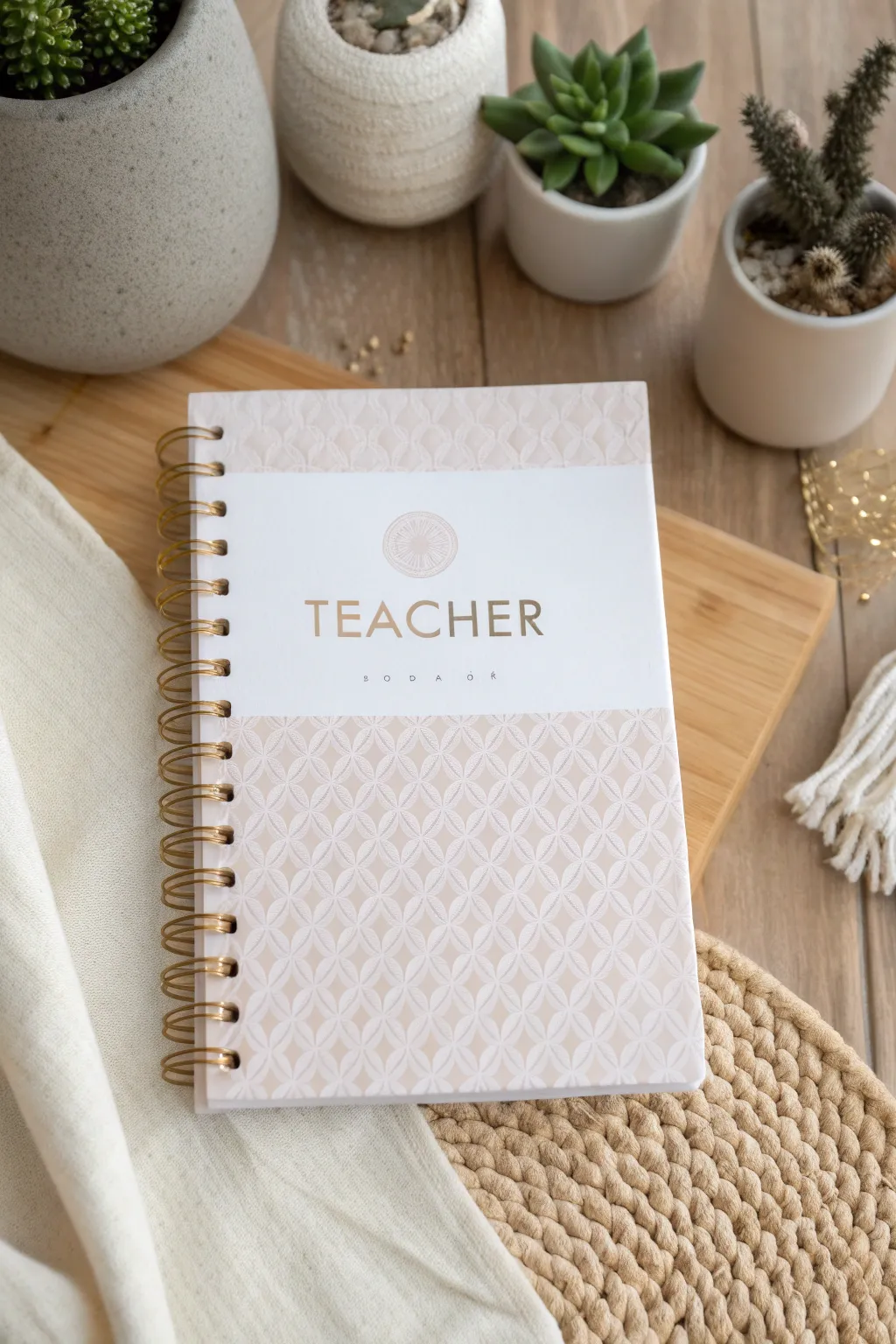 Craft a thoughtful and stylish personalized notepad for your favorite teacher with a touch of minimalist elegance.