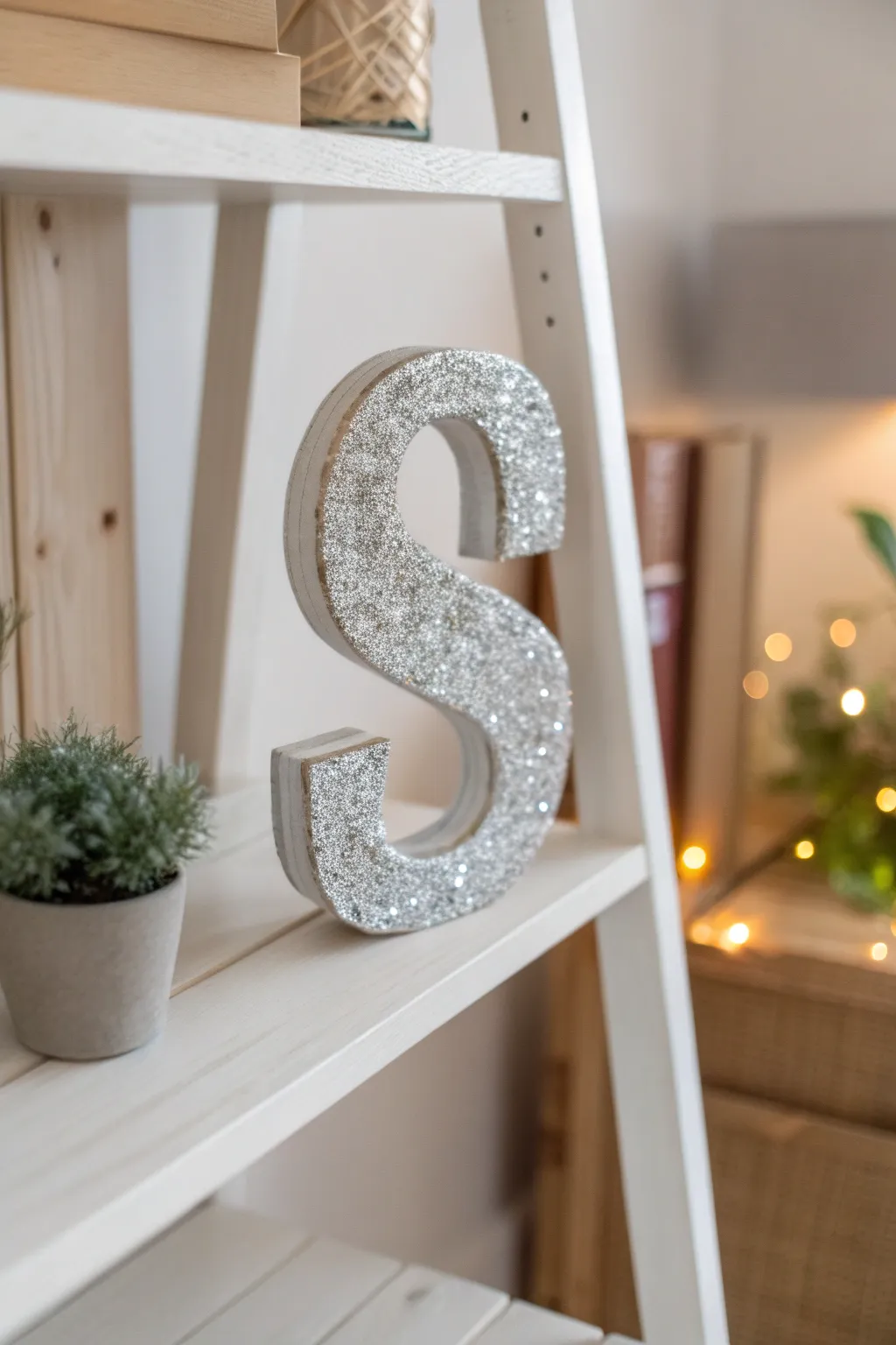 Add a touch of glam to your space with this shimmering sequin 'S'!