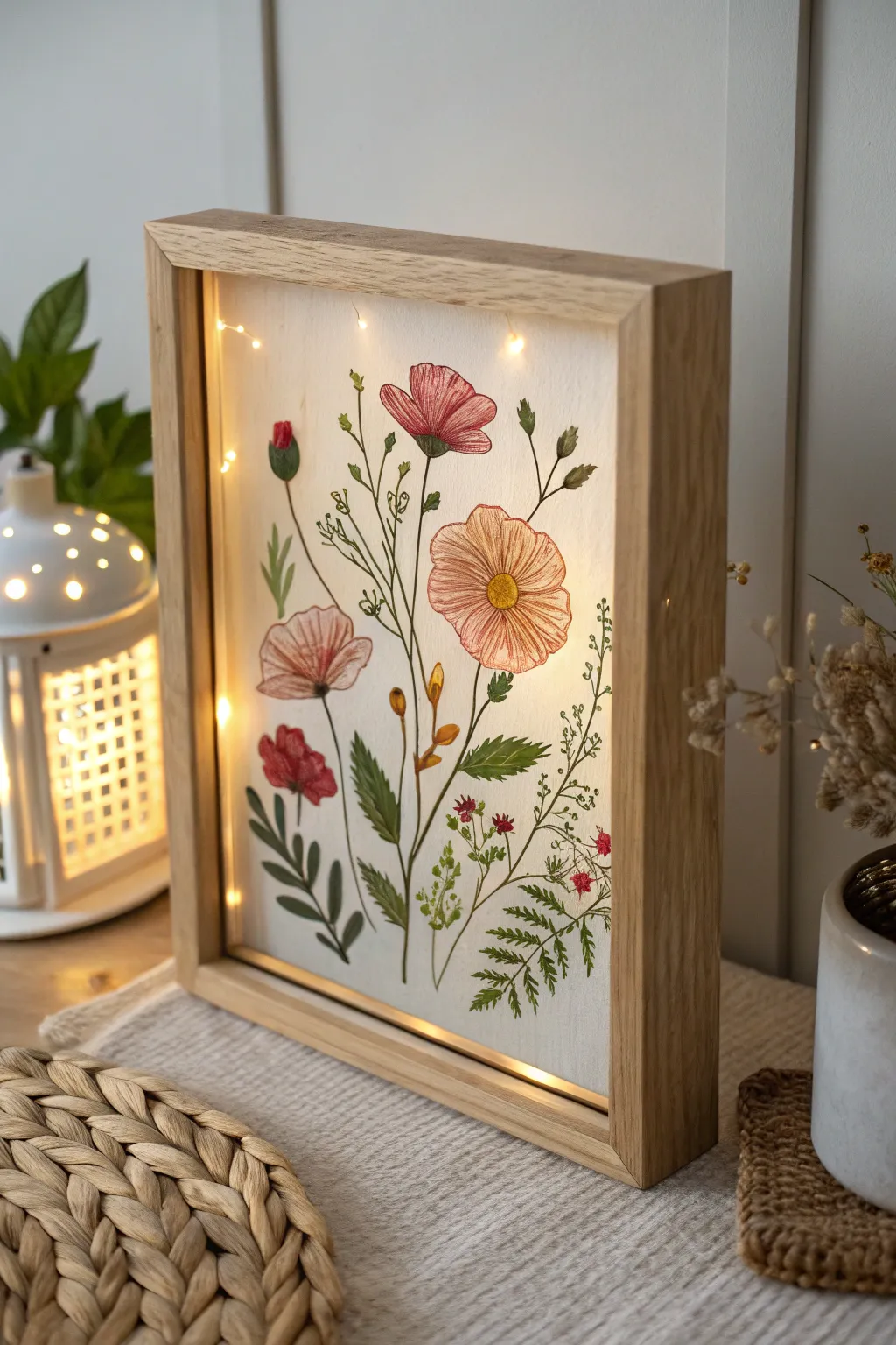 Brighten your space with the enchanting glow of illuminated glass art. 🌸✨ #ScandinavianStyle #BohoChic #Craftsmanship