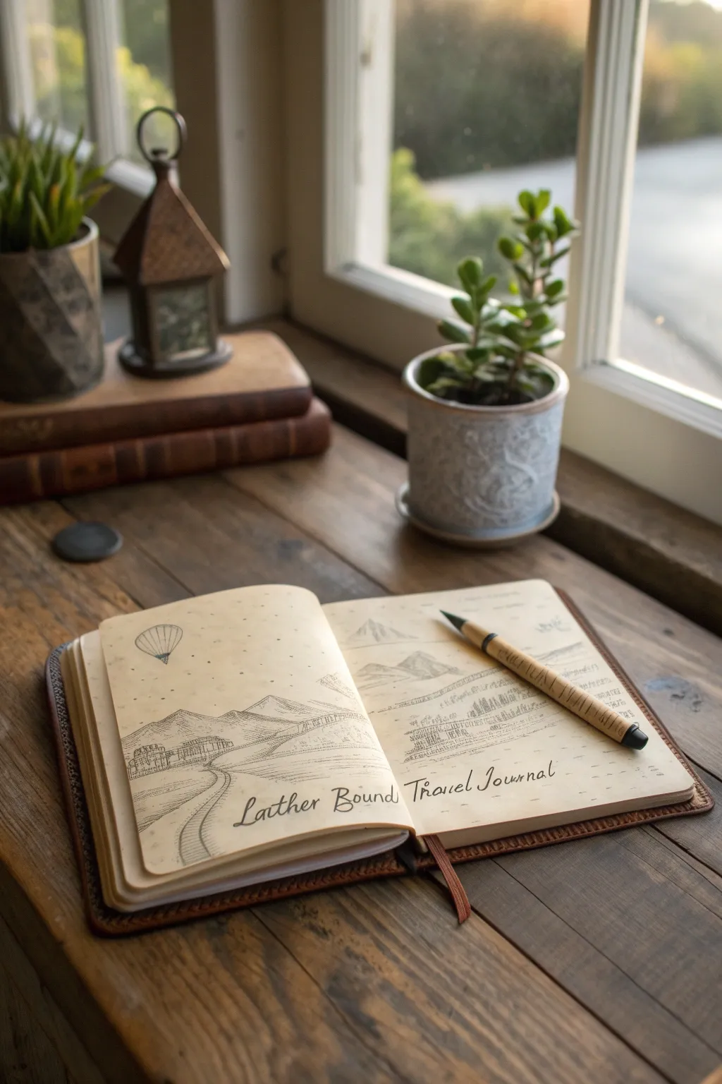 Capture your journeys and memories in a beautifully crafted travel journal. 🌿✍️ #TravelJournal #AdventureAwaits