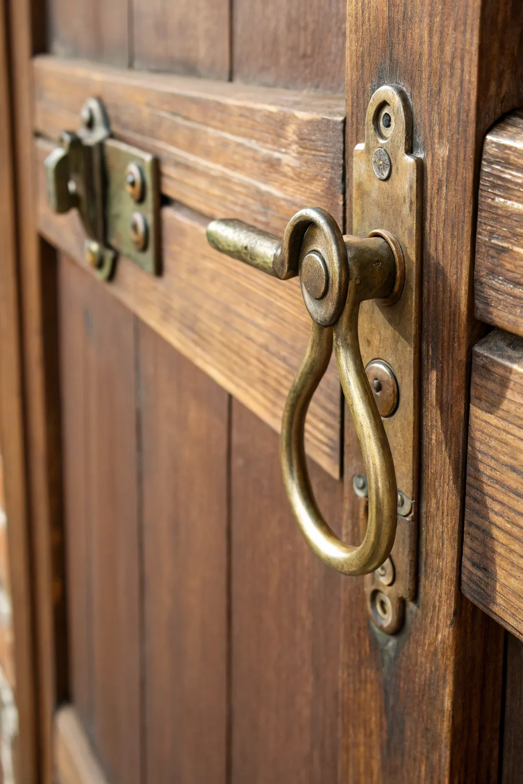 Elegance in Simplicity: A handcrafted hook and eye latch for timeless security.