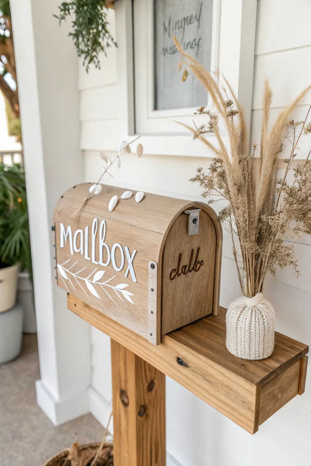 Embrace sustainable elegance with a handcrafted reclaimed wood mailbox display.