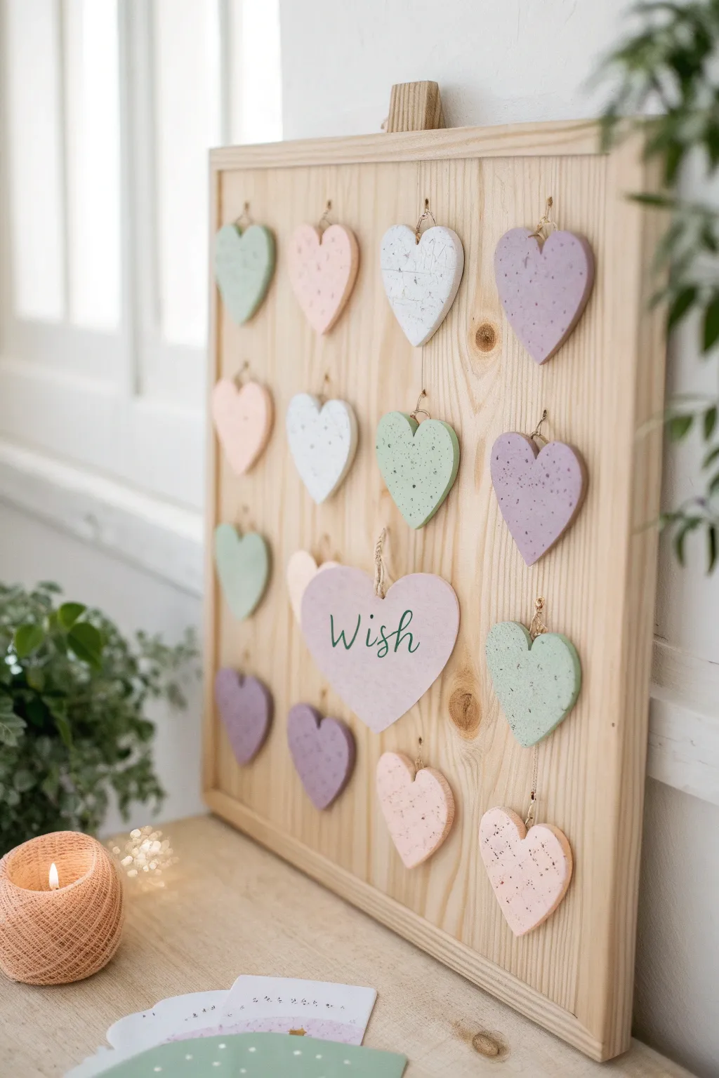 Dreams from the heart: A Scandinavian-Boho wish board inspiring simplicity and natural beauty.