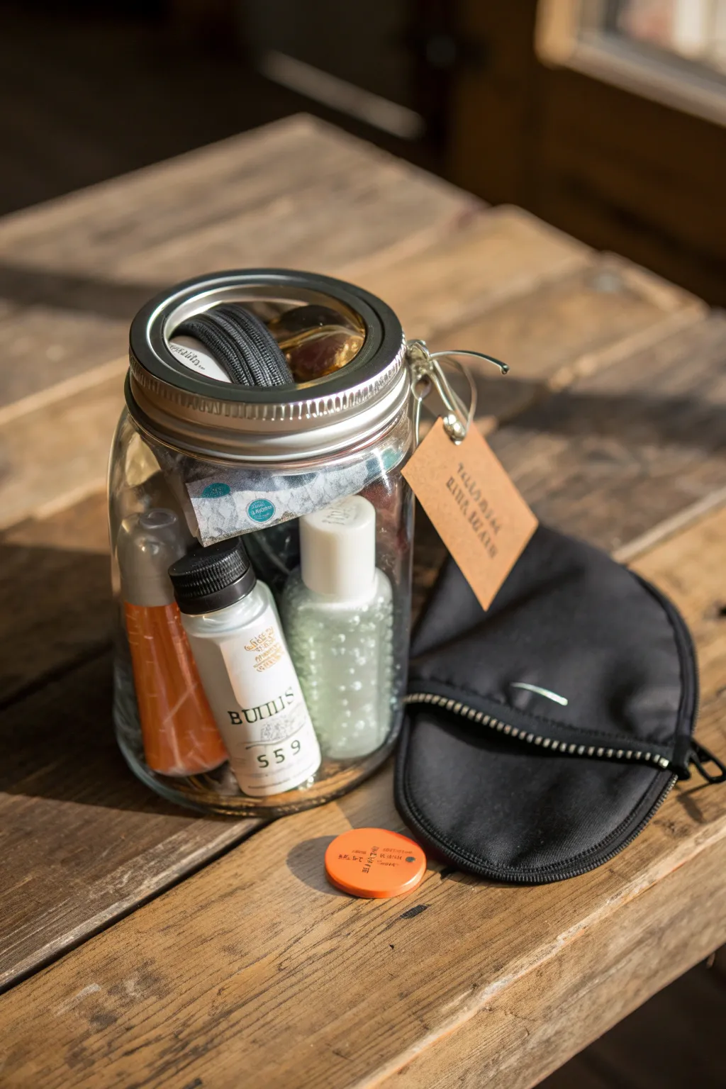 Travel in style and comfort with this essential mason jar gift.