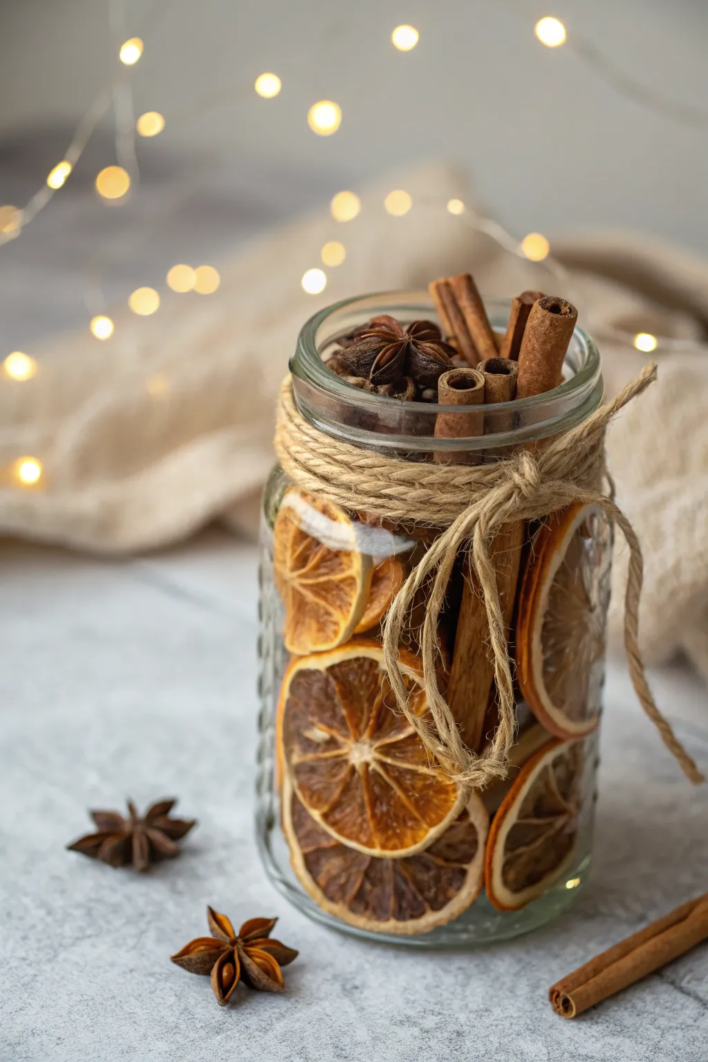 Infuse your home with festive cheer with this charming holiday potpourri in a mason jar.
