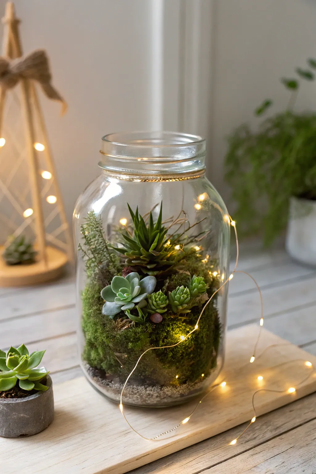 Embrace the glow of nature with this enchanting nightlight terrarium.