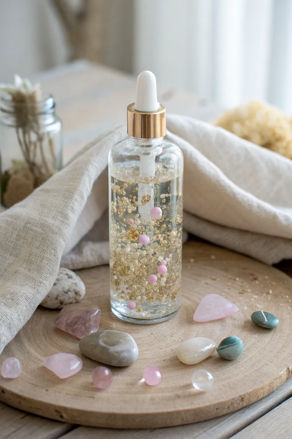 Transform your moments of stress into tranquility with this beautifully crafted sensory bottle, blending minimalist elegance with boho charm.