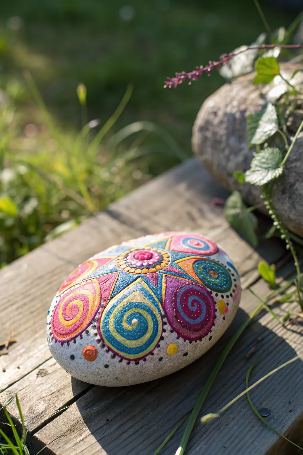 Add a splash of color to your garden with these beautifully crafted crayon stones.