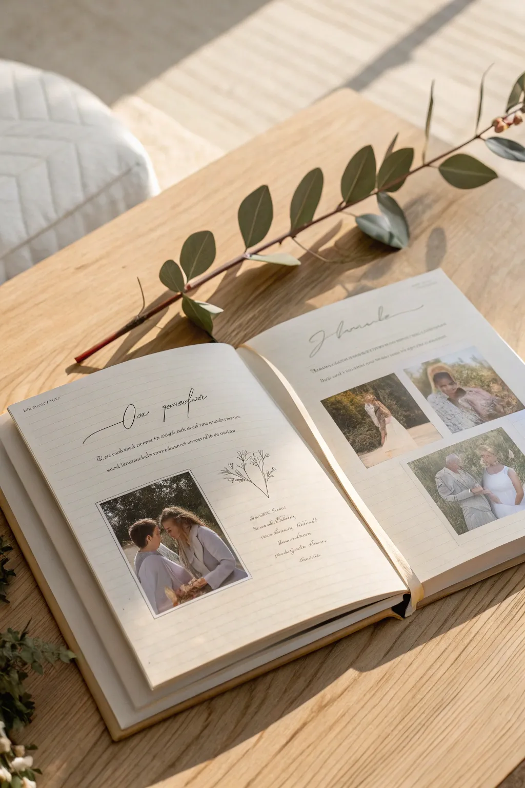 Celebrate the bonds that enrich your love story with a memory book dedicated to family and friends.