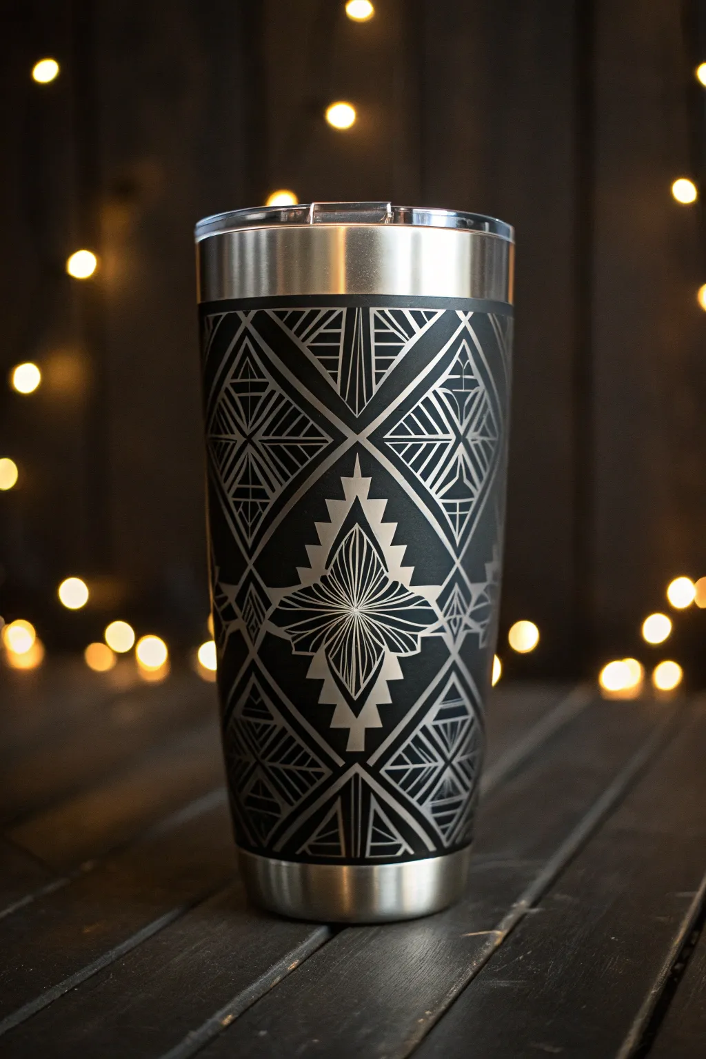 Elevate your style with geometric elegance: a timeless tumbler design that speaks to modern craftsmanship.