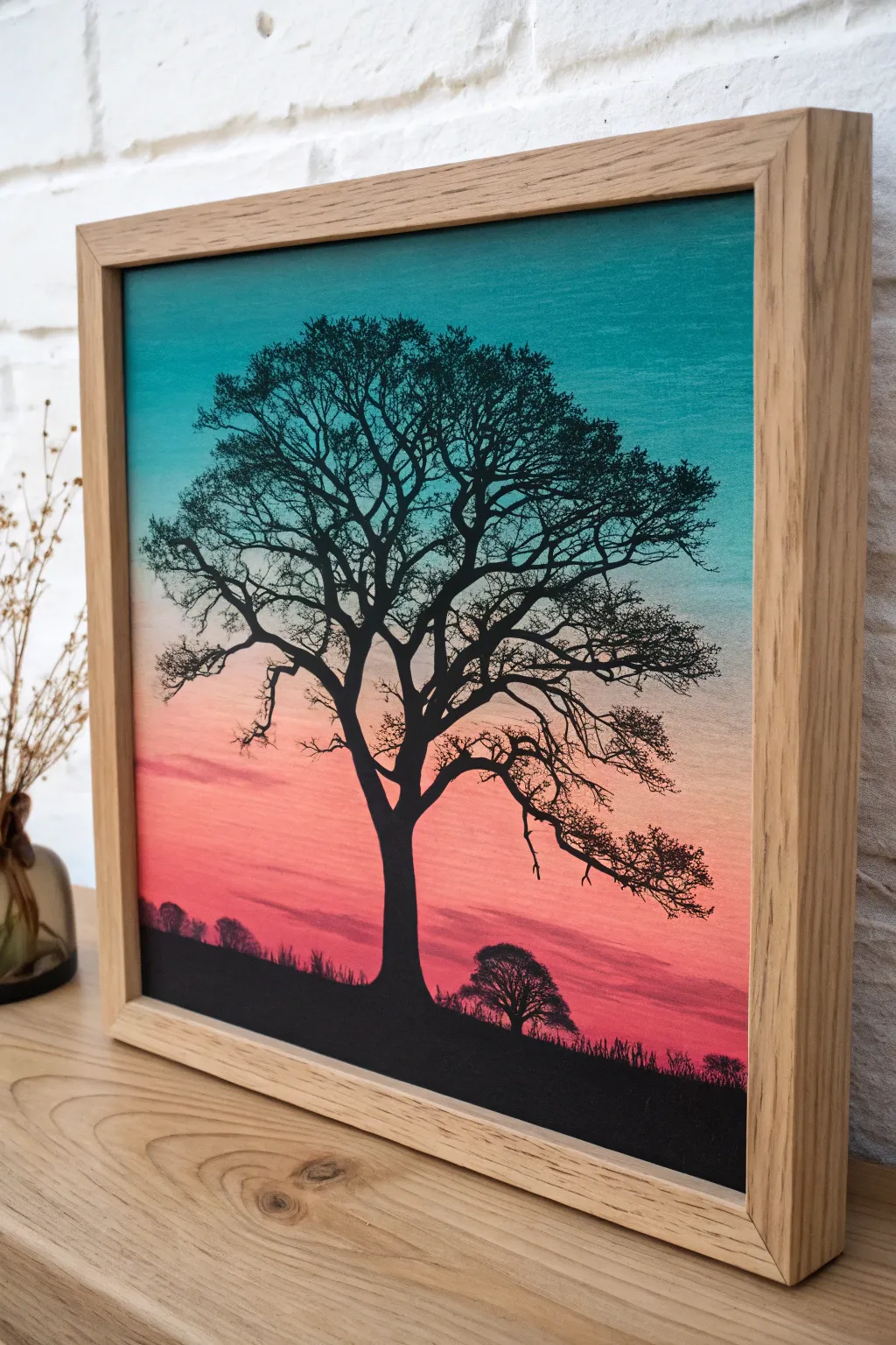 Elevate your space with the serene beauty of silhouette art, where simplicity meets storytelling in a vibrant embrace.