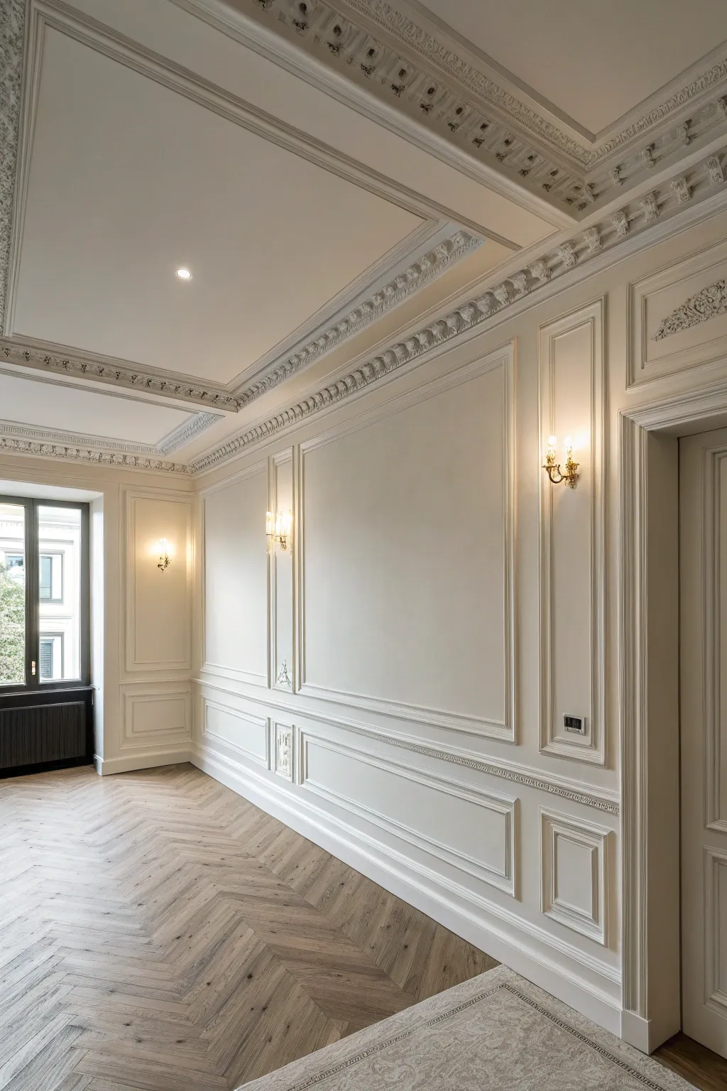 Crown molding subtly framing and completing a room.