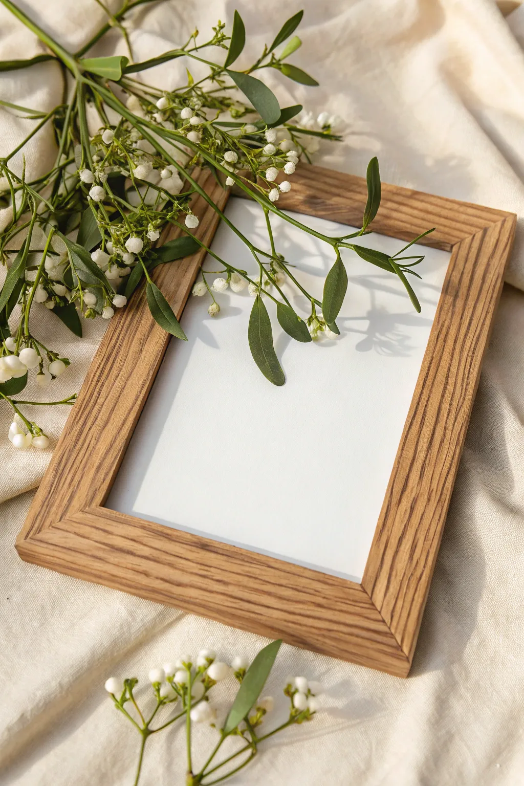 Add a touch of holiday charm with a mistletoe-adorned photo frame, perfect for showcasing cherished memories.