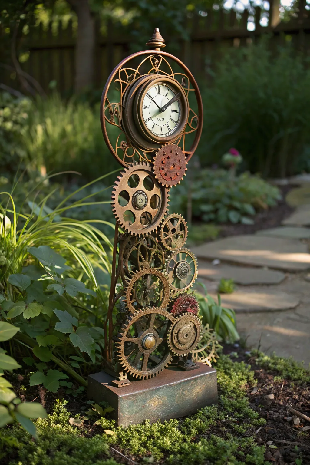 Transform your garden into a whimsical steampunk retreat with handcrafted metal sculptures.
